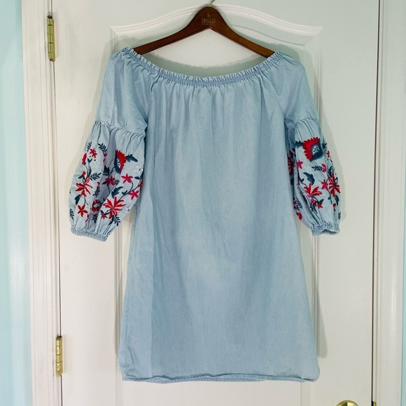 Aeropostale Blue Embroidered Small Dress - Picture 7 of 12